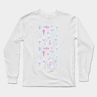 Ice cream Blue Summer -  Pink and Blue Pastels Long Sleeve T-Shirt